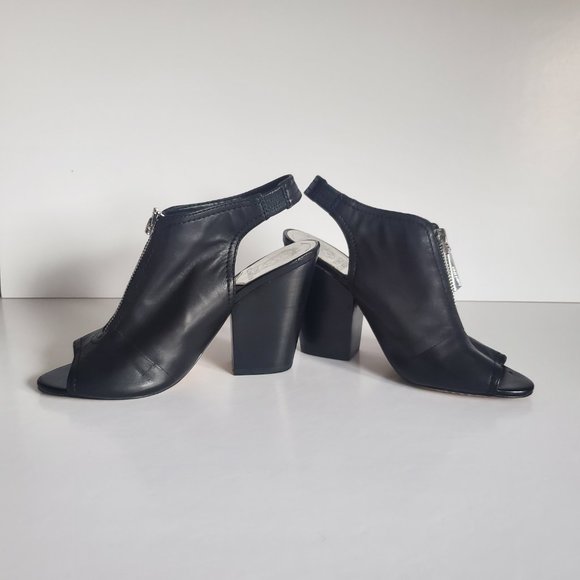 VINCE CAMUTO Women's Leather Transitional Shoes Block Heel Open Toe Slingback - Picture 2 of 13